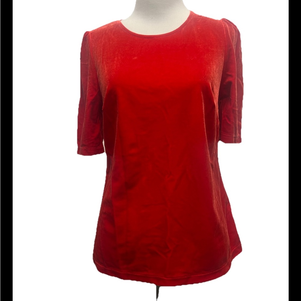 Boden Short Sleeve Red Velvet Top US 4